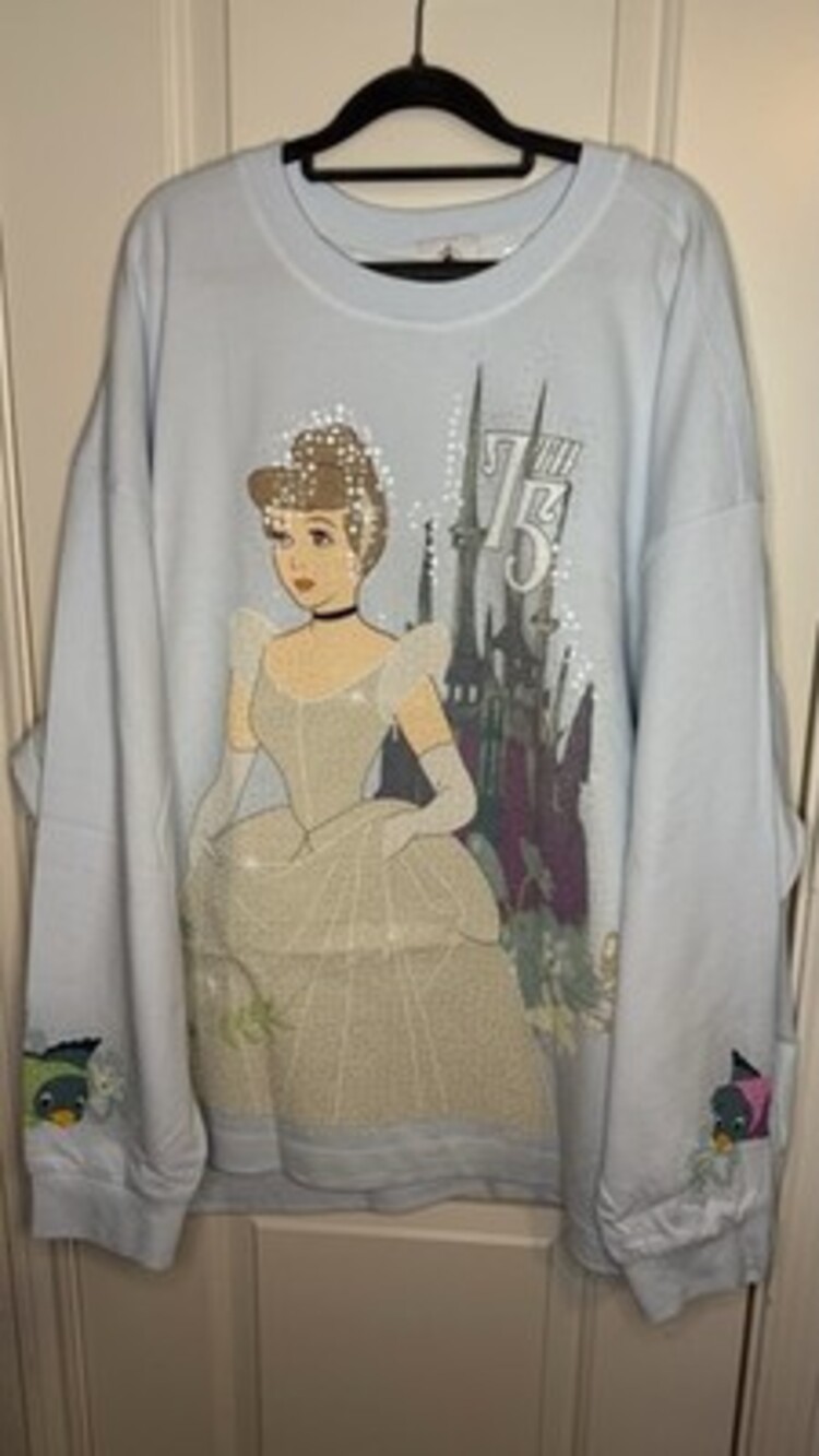 Disney Parks Cinderella Once Upon A Time 75th Anniversary Sweatshirt 3X New